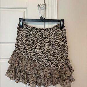 Glam Asymmetrical Leopard Print Skirt